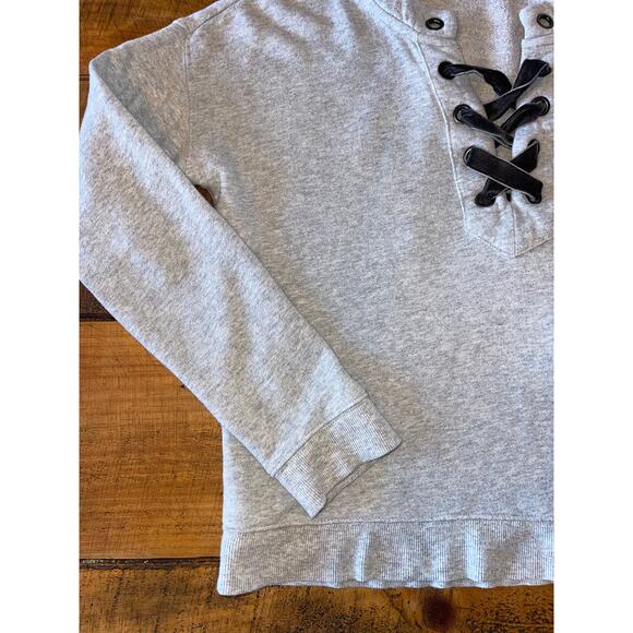 Womens Rails Gray Cotton Blend Lace‎ Up Detail Pullover Sweatshirt Size Small - Picture 3 of 8